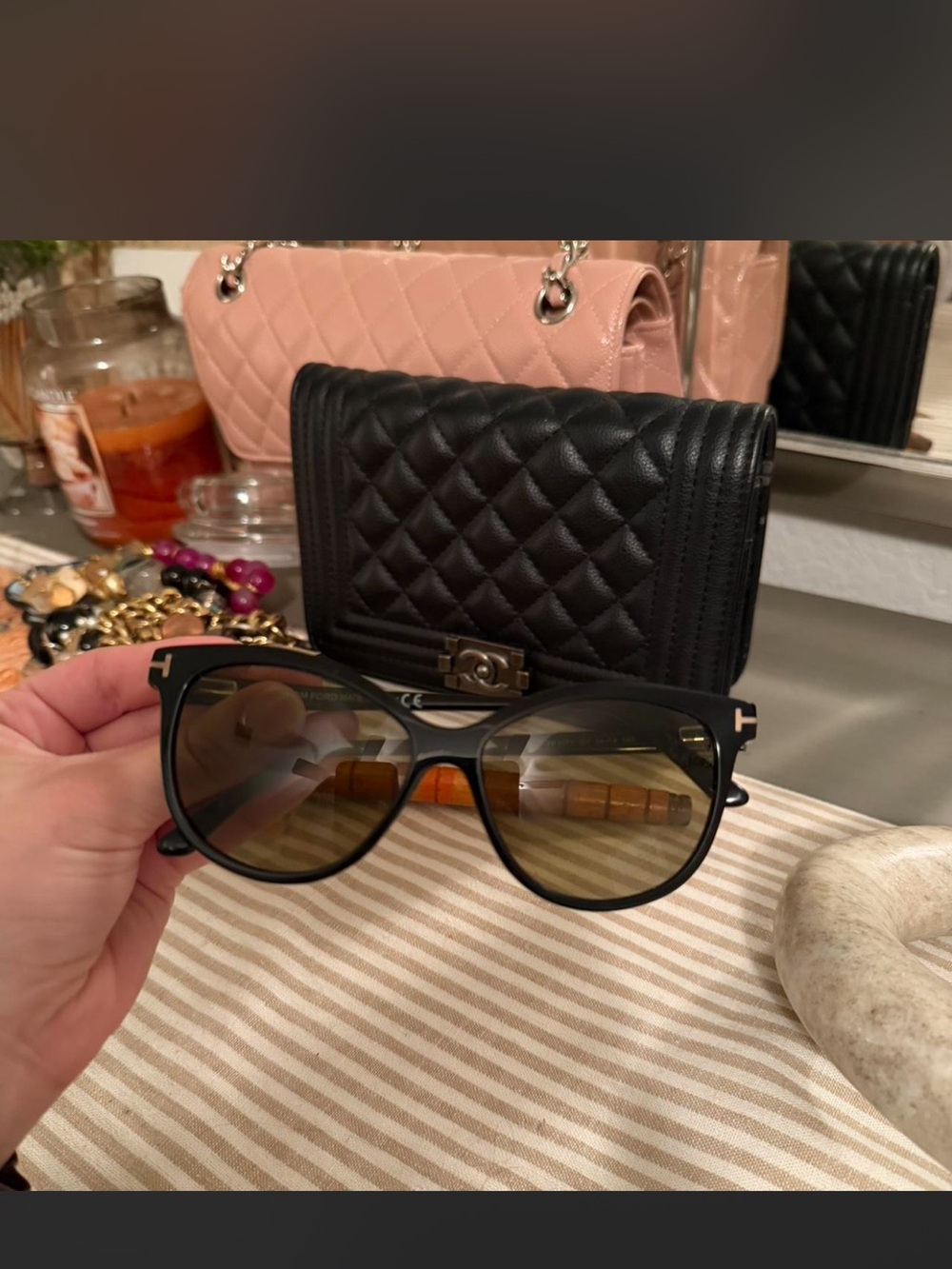 Tom Ford Black Sunglasses with Gradient Lenses